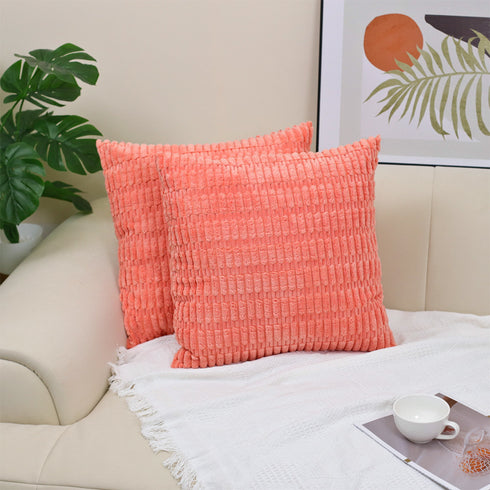 Corduroy Decorative Throw Pillow Covers Soft Boho Striped Modern Farmhouse Christmas Home Decor For Sofa Living Room Couch Bed